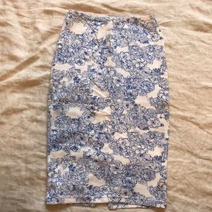 Blue and white floral American Apparel skirt